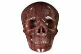Realistic, Carved Strawberry Quartz Crystal Skull #150905-1